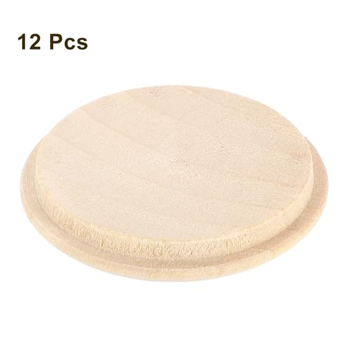 uxcell 12Pcs Wood Button Plugs, 40mm/1.57" Hardwood Screw Hole Plug Mushroom Wooden Caps Buttons Wood Plug for Furniture Woodworking Craft Decor (45mm x 40mm) - size: 45x40mm