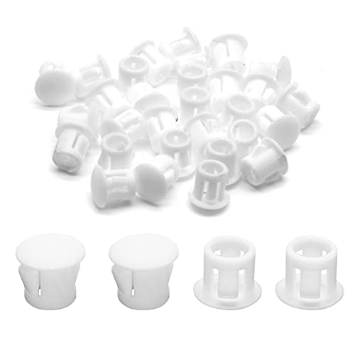 Plastic Hole Plugs, 6mm (1/4"), White, 30PCS - color: White, size: 6mm (1/4")