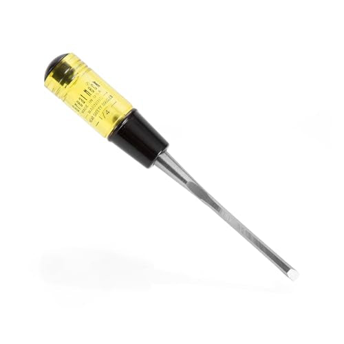 GreatNeck 1/4 in Wood Chisel for Carpentry and Joinery, 5 Inch Blade, High Carbon Steel, Steel Cap Acetate Handle, Made in USA Woodworking Tools - size: 1/4-Inch