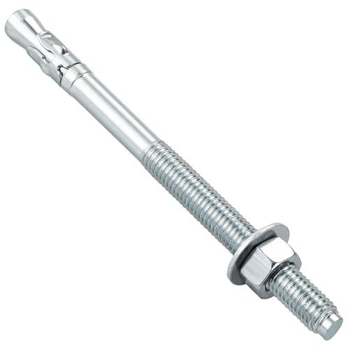 Wensilon 5/8x4-1/4 10Pcs Inch Standard Fasteners for Heavy-Duty Zinc Wedge Anchors for Cement and Concrete - size: 5/8x4-1/4"