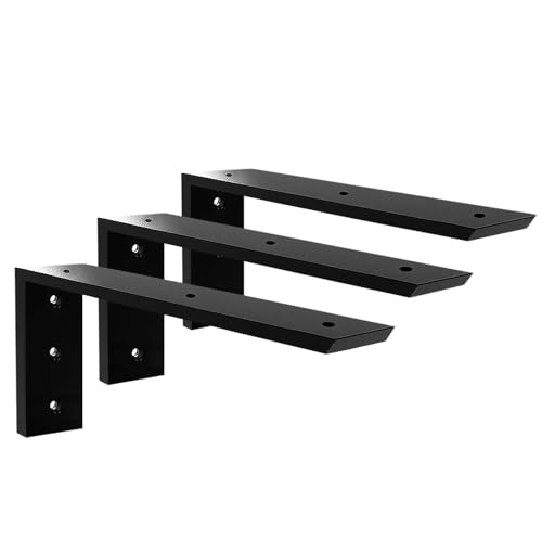 Countertop Support Bracket 18 Inch 3 Pack Countertop Bracket for Granite 3/8" Thick 18"x8"x2.5" Heavy Duty L Brackets Shelf Brackets Metal Corbels for Quartz/Granite/Wood/Concret/ Laminate Countertops - size: 18 Inch, style: black-3 pack