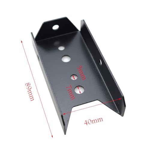 ZYAMY 4PCS Black Fence Post Brackets Deck Patio Railing Connectors Metal Carbon Steel for Porch Handrails Building Renovation Projects