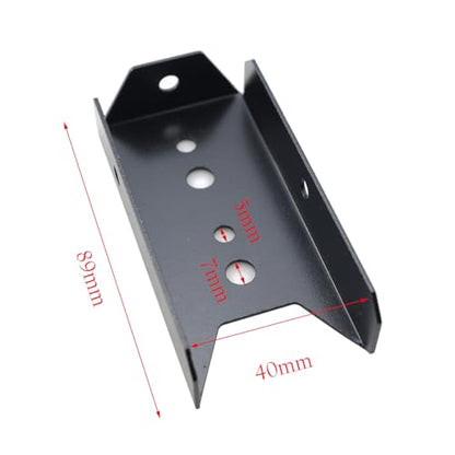 ZYAMY 4PCS Black Fence Post Brackets Deck Patio Railing Connectors Metal Carbon Steel for Porch Handrails Building Renovation Projects