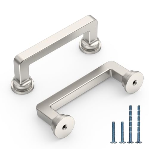 10 Pack 3 Inch Brushed Nickel Cabinet Pulls, Kitchen Hardware - color: Brushed Satin Nickel, size: 3" Hole Center