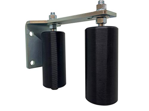 Slide Gate Guide Roller 6" Black L Rear Post Bracket Universal Heavy Duty Adjustable Dual Nylon Rollers Gate Support Assembly for Sliding Rolling Gates – Eagle Guide Rollers EG113
