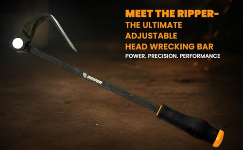 Ripper – The Ripper Heavy-Duty Indexing Crowbar & Nail Puller Tool, Multi-Angle Wrecking Bar for Trim, Flooring & Demolition (Ripper)