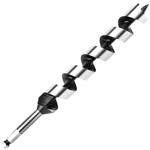 1-1/4 Inch x 12 Inch Auger Drill Bit for Wood,1-1/4 Inch Hex Shank - size: 1-1/4" x 12"