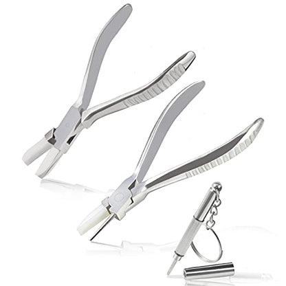 Round & Flat Nose Nylon Jaw Eyeglasses Frame Pliers 2 PCS - size: 2 piece