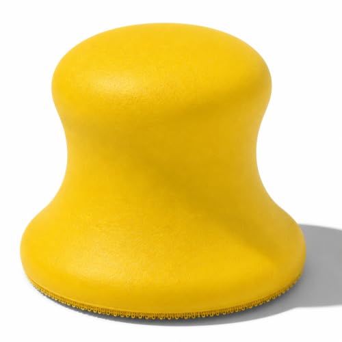 Core Series 3 Inch Hand Sanding Block, Bell-Shape Hand Sander, Firm Yellow Foam, Hook & Loop, Fits Standard 3 in Discs, for Auto Body, Wood, Block Sanding, Made in USA, 2-Pack (PN 03400)