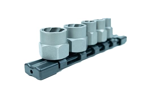 Century Drill & Tool 6 Piece Bolt Extractor Expansion Set 73426; aggressively grips damaged bolts and fasteners, impact ready socket adapter included - size: Expansion Set