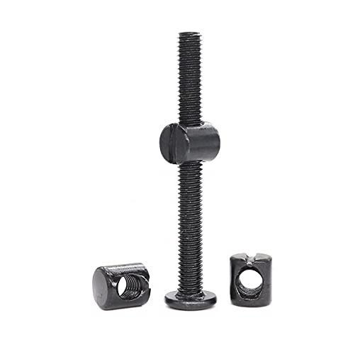 cSeao 10-Pack M6 40mm Black Hex Socket Cap Joint Connecting Allen Bolts Barrel Nuts Kit,Furniture Rivet Bolts, Countersunk Binding Fit - size: 10-Pack M6 x 40mm