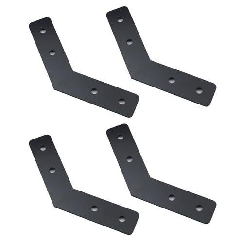 KUMGROT 135 Degree Angle Flat Bracket Carbon Steel Leg Brackets - size: 3.35", style: 135 Degree Black