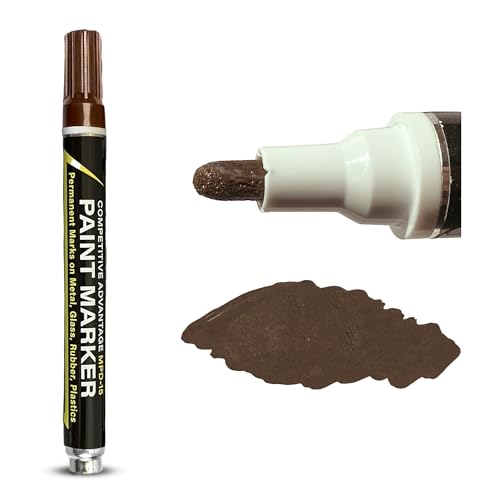 Enamel Paint Markers MPD-15 | BROWN - 1 Pack | Permanent Marks on Metal, Glass, Rubber, Plastic & more, Waterproof UV Resistant - color: Brown