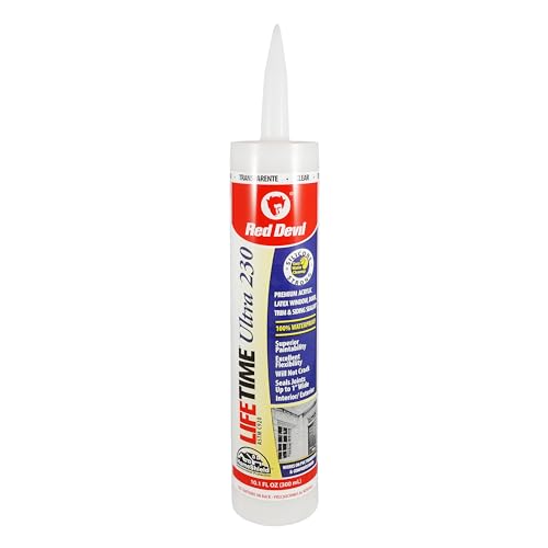 Red Devil 0777 Lifetime Ultra 230 Premium Elastomeric Acrylic Latex Sealant, 10.1 oz, Clear - color: Clear, size: 10.1 oz, style: Pack of 1