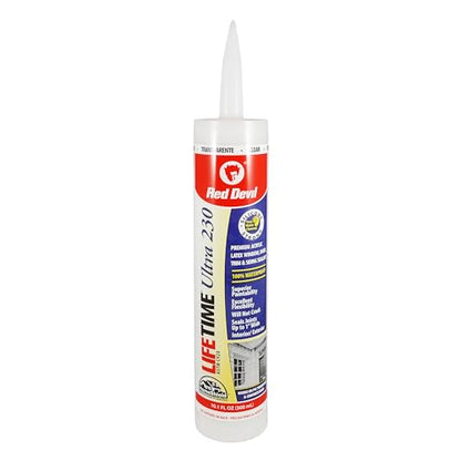 Red Devil 0777 Lifetime Ultra 230 Premium Elastomeric Acrylic Latex Sealant, 10.1 oz, Clear - color: Clear, size: 10.1 oz, style: Pack of 1