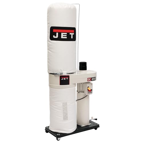 JET Dust Collector, 30-Micron Bag Filter, 1 HP, 115/230V 1Ph (DC-650BK)