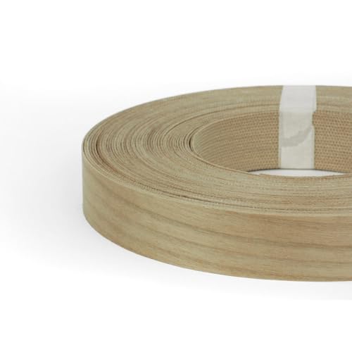 Furndiy Cherry 3/4" x 50' Roll Pre-Glued Wood Veneer Edge Banding, Iron on Edge Band, Hot Melt Adhesive, Real Wood Edge Tape, Veneer Edging for Easy Furniture Restoration, Smooth Surface, Based in USA