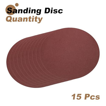 uxcell 15pcs 8-Inch PSA Sanding Discs, 120 Grits Aluminum Oxide Self Adhesive Stick Back Sandpapers, No-Hole Round Wet/Dry Sander Papers, Sand Auto Car Paint, Wood, Metal - size: 120 Grit