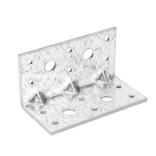 6Pcs L Brackets for Wood Galvanized, 90 Degree Corner Brace 3.9x2.1x2.1in, Anti-Rust and Reinforcing Right Angle Bracket, 2.8mm Thickness - size: 3.9x2.1x2.1in