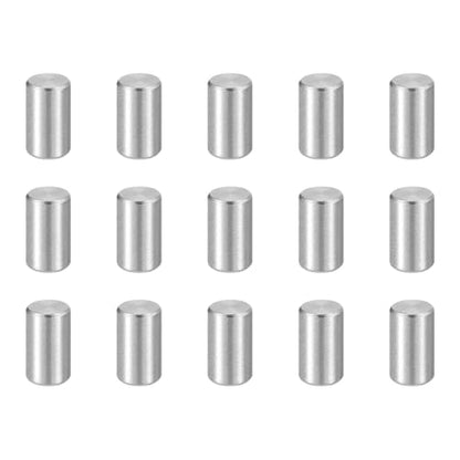HARFINGTON 15pcs Dowel Pins M4(4mm) x 6mm 304 Stainless Steel Cylindrical Shelf Support Peg Pin Rod Fasten Elements for Metal Devices Wood Furniture DIY Installation, Silver - size: M4 x 6mm