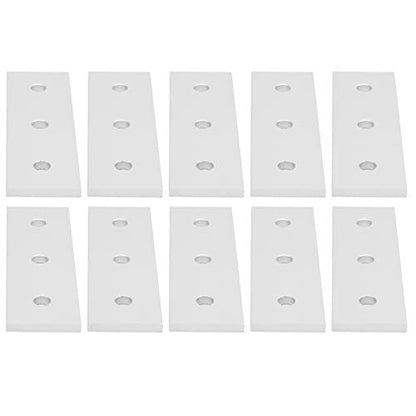 10pcs Flat Mending Plates, Straight Braces Aluminum Heavy Duty Mending Joining Plates Repair Fixing Bracket Connector(3030-3 Hole)
