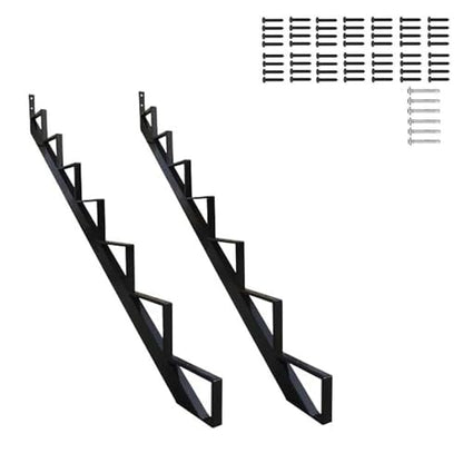MTB Black Steel Stair Riser with 1/2/3/4/5/6/7 Steps - style: 7 Step 2Pack