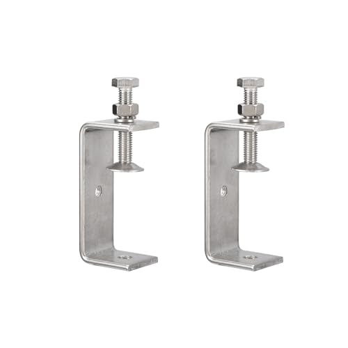 2 Pack 304 Stainless Steel C Clamps with 85mm/3.35" Stable Wide Jaw Opening Tiger Clamp for Woodworking Welding Construction Household Mount - size: 85mm/3.35"