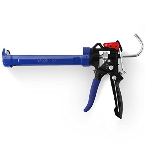 WORKPRO Caulking Gun, Hand Caulk Gun with Adjustable 9:1&18:1 Thrust Ratio - size: 10 oz