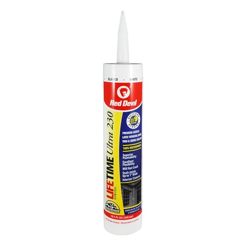 Red Devil 0770 Lifetime Ultra 230 Premium Elastomeric Acrylic Latex Sealant, 10.1 oz, White - color: White, size: 10.1 oz, style: Pack of 1