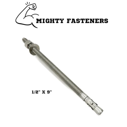 Mighty Fasteners 304 Stainless Steel Wedge Anchors 1/2" X 9" - 5 Pack - size: 1/2" X 9"