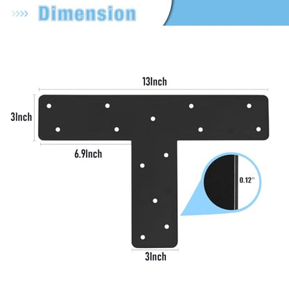 2 Pcs 13"x 13" T Post Bracket for Pergola - style: T Shape(13"x3")
