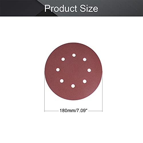 Utoolmart 10Pcs Sanding Discs, 7 Inch 8 Hole Hook & Loop Sanding Disc, 150Grit Flocking Sandpaper, for Random Orbit Sander - size: 150 Grit