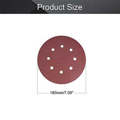 Utoolmart 10Pcs Sanding Discs, 7 Inch 8 Hole Hook & Loop Sanding Disc, 150Grit Flocking Sandpaper, for Random Orbit Sander - size: 150 Grit