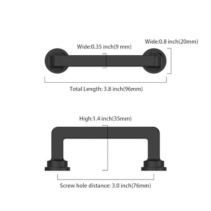10 Pack 3 Inch(76mm) Matte Black Cabinet Pulls, Kitchen Hardware - color: Matte Black, size: 3" Hole Center