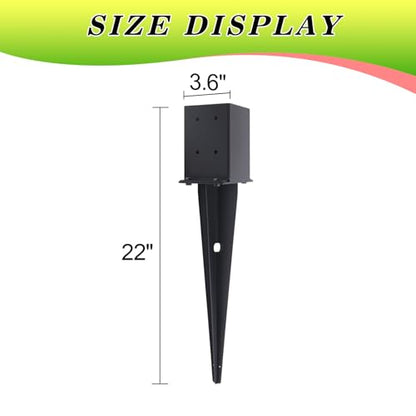 2 Pcs 4 "x 4 "Fence Post Anchors Ground Spike 22"(Fit 3.6 ” X 3.6”)