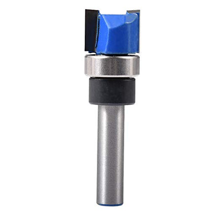 KATUR Top Bearing Flush Trim Pattern Router Bit, Hinge Mortising, Template Router Bit Set, 1/4 Inch Shank with Alloy Blade Carbon Steel (1/4" Shank,1/2" Tooth Width,11.9mm Tooth Depth) - size: 1/4" shank,1/2" width,11.9mm depth
