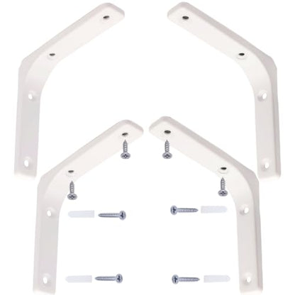 4x4 Inch L Wall Bracket, White, 4 Pcs - color: White