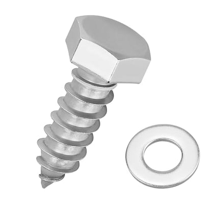 1/4 x 1 Hex Head Lag Screws Bolts with Flat Washers (20 Sets), 304 Stainless Steel 18/8, Full Thread, Deck Screws, Heavy Duty Hex Head Wood Lag Screws, Fayeploo - size: 1/4 x 1"