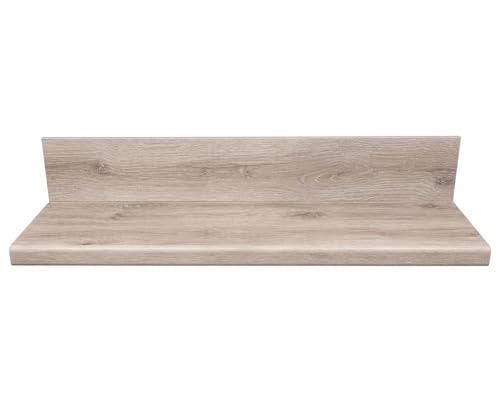 Luxury Vinyl Plank Flush Stair Nose Kit – Tread + Riser Combo (Beach Gray) - color: Beach Gray