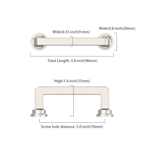 10 Pack 3 Inch Brushed Nickel Cabinet Pulls, Kitchen Hardware - color: Brushed Satin Nickel, size: 3" Hole Center