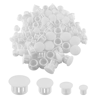 Plastic Hole Plugs, 4 Sizes, White, 200pcs Tube Hole Plugs - color: White, size: 4 Sizes - 200PCS