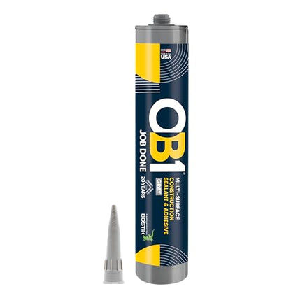 OB1 Universal Caulk Sealant & Adhesive Gray 10.1oz | Professional Grade Premium All-in-One Advanced Hybrid 2-in1 | Water Resistant Internal & External | Shrink Crack UV & Fade Resistant | 1 Cartridge - color: Gray, size: 10.1oz (Pack of 2)