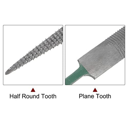 HARFINGTON Hardwood File 12" High Carbon Hardened Steel Fine Teeth Woodworking Hand Rasp for Carving - size: 12 Inch