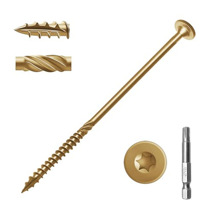 6 Inch Yellow Deck Screws 50Pcs - color: Yellow, size: #14×6"