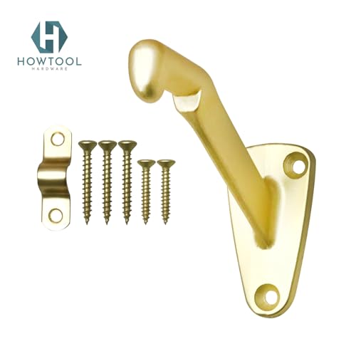 Handrail Bracket Heavy Duty Champagne Brass V Style, 3 Pack | HOWTOOL - color: Champagne Brass