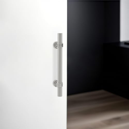 10 Pack 3-3/4 Inch Cabinet Pulls knurled Brushed Satin Nickel Kitchen Cabinet Handles Aluminum and Zinc Alloy Drawer Pulls Solid Cabinet Hardware - color: Brushed Satin Nickel, size: 3-3/4'' Hole Center(96mm)