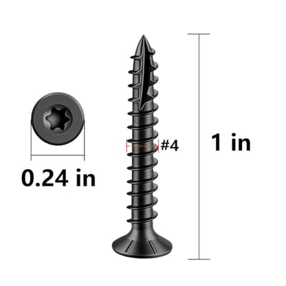 Wensilon #4 * 1" Black Deck Screws 910pcs 2 lbs 3x25mm - color: Black, size: #4*1"