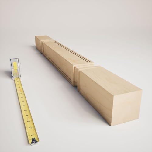 Ekena Millwork COL03X03X35KEAL Kent Raised Panel Cabinet Column (Top Block: 6 1/8", Bottom Block: 7 1/8"), 3 3/4"W x 3 3/4"D x 35 1/2"H, Alder - color: Alder, size: 3.75-in. W x 3.75-in. D x 35.5-in. H