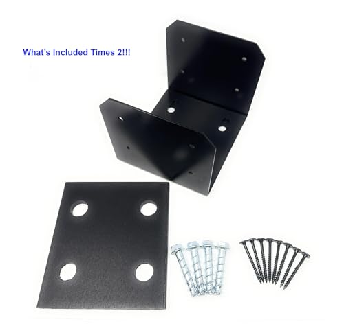 J.H. Yoder Timbers 10x10 Post Base Kit - Powder-Coated Heavy Duty Aluminum Post Anchors - Adjustable 9.25" - 10.5" Brackets - Hidden Concrete Anchors - Includes all Hardware - 2 pack - Made in the USA - size: 10" x 10"