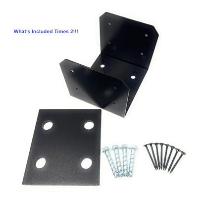 J.H. Yoder Timbers 10x10 Post Base Kit - Powder-Coated Heavy Duty Aluminum Post Anchors - Adjustable 9.25" - 10.5" Brackets - Hidden Concrete Anchors - Includes all Hardware - 2 pack - Made in the USA - size: 10" x 10"